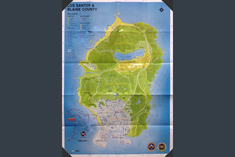 Grand Theft Auto V Poster / Map - Posters | VideoGameX