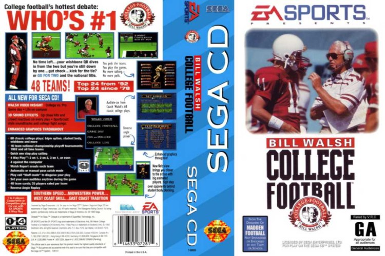 Bill Walsh College Football - Sega CD | VideoGameX