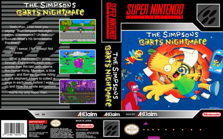 Simpsons, The: Bart's Nightmare - Super Nintendo | VideoGameX