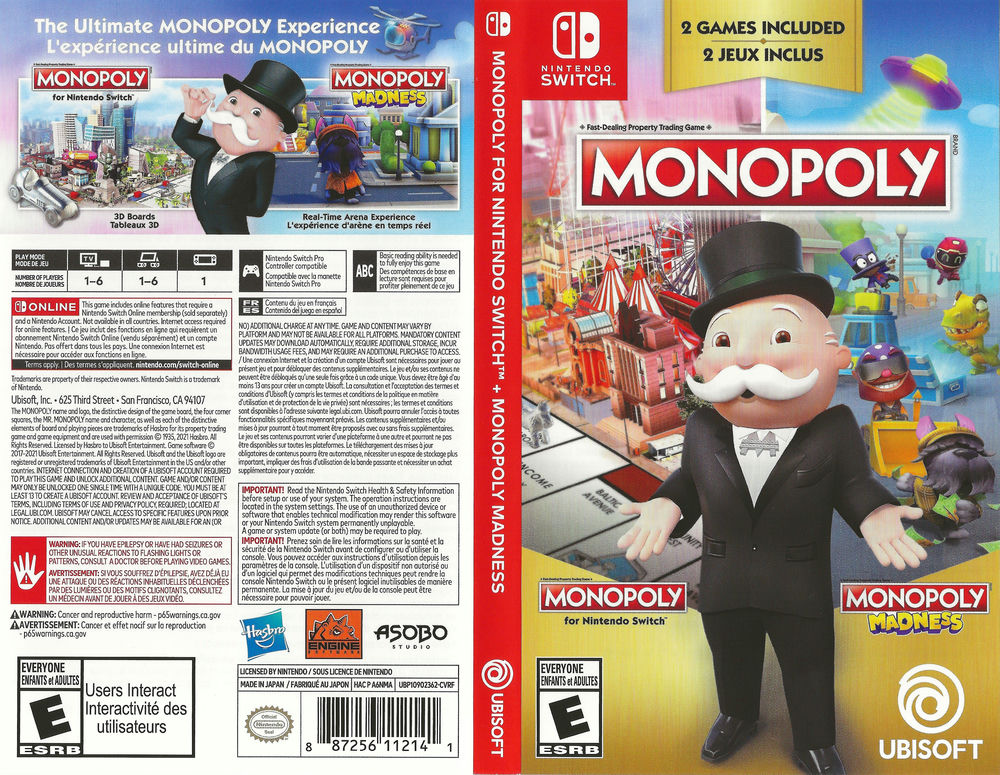 Monopoly for Nintendo Switch + Monopoly Madness - Switch