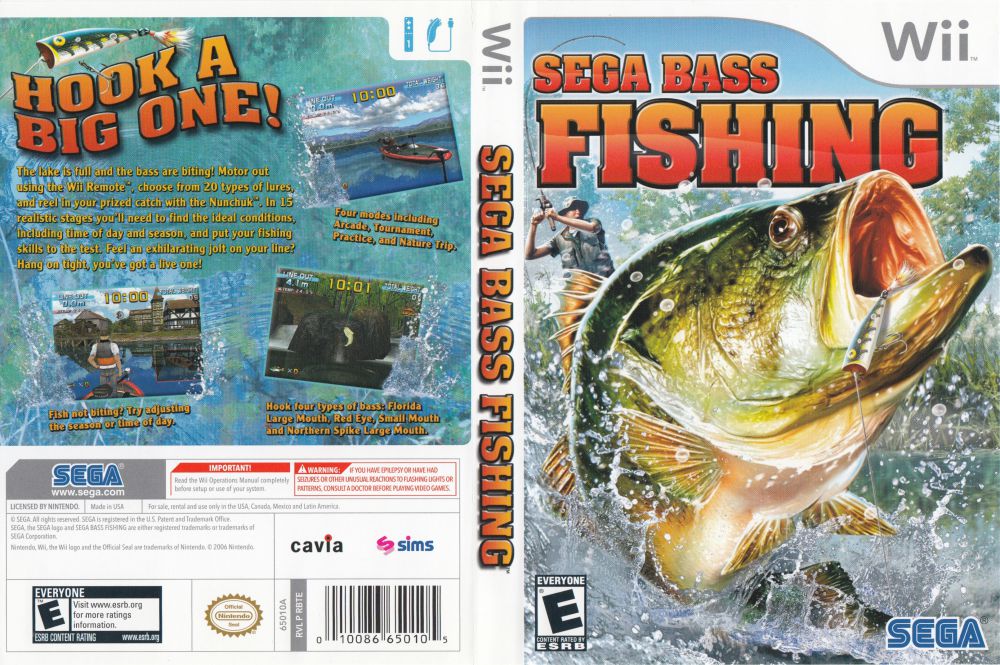 Nintendo Wii Video Game SEGA Bass Fishing Everyone - Complete 10086650105