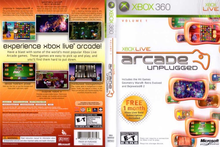 Xbox Live Arcade Unplugged: Volume 1 - Xbox 360 | VideoGameX