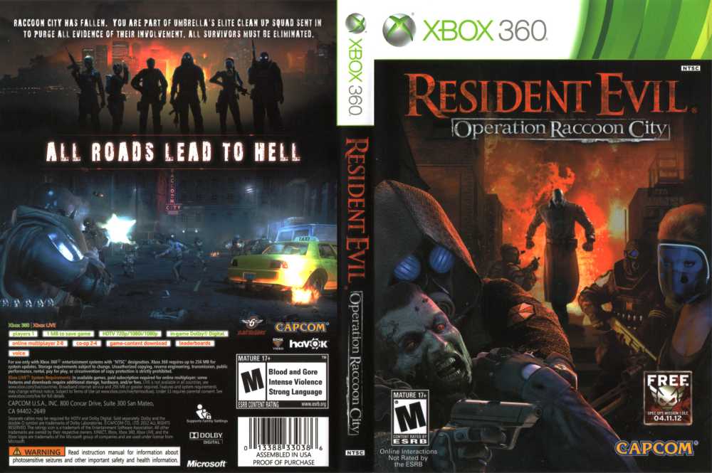 Resident Evil Operation Raccoon City Xbox 360 Videogamex 2946