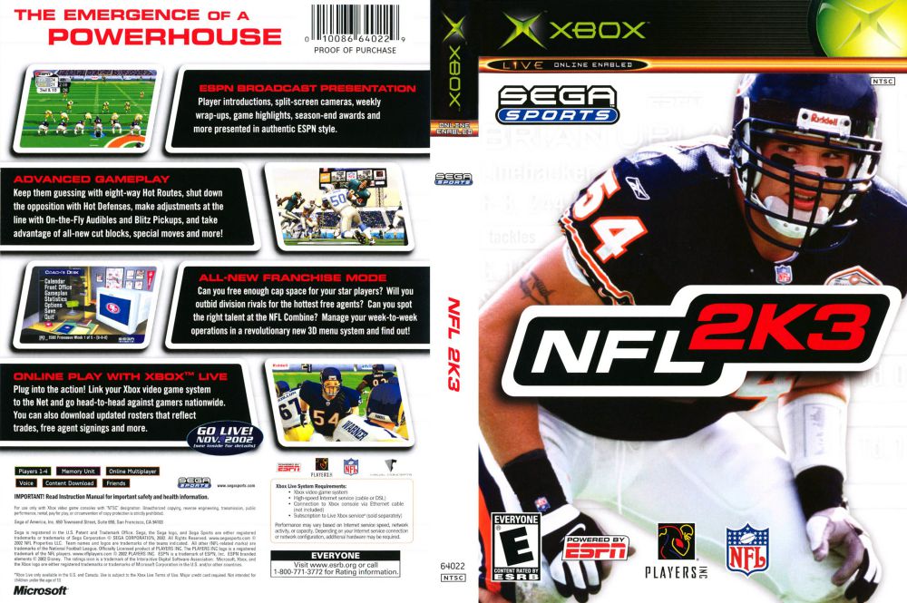 NFL 2K3 - (XB) Xbox [Pre-Owned] – J&L Video Games New York City