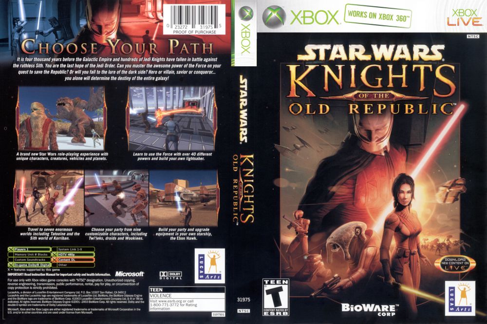 star wars knights of the old republic on xbox one